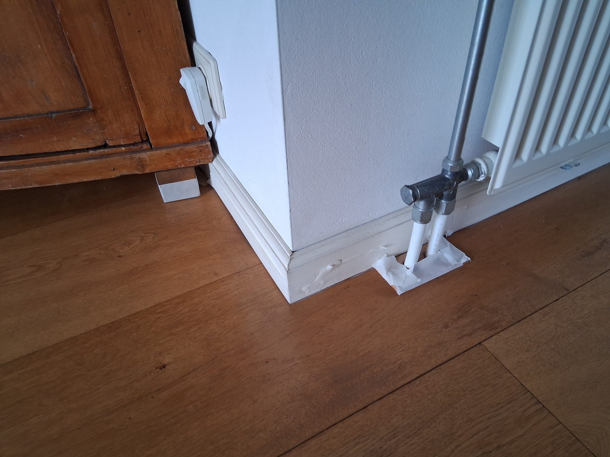 Afgewerkte vloer detail